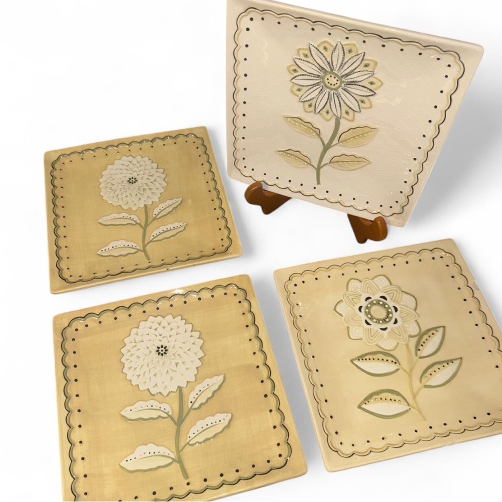 Set of 4 MWW Market Floral Plates – 8.25”